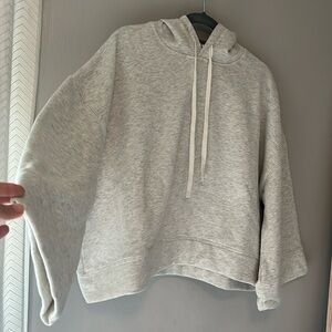 Boutique brand, light grey, crop hoodie with 3/4 wide sleeves. Never worn